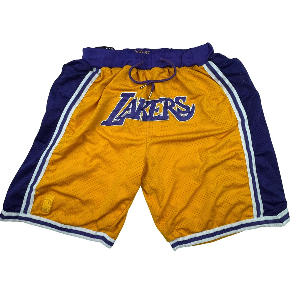 Just Don Lakers Shorts XXXL Mesh Retro Streetwear 1996-97 Basketball Gold Purple